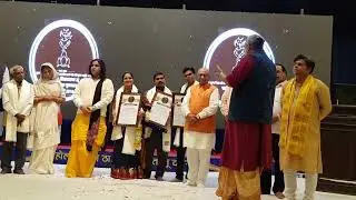 Twinkle Kalia With Member of Parliament Giriraj G Himanshu Kalia Ambulance Man Award Recieved By MP