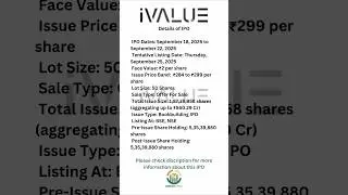 iValue Infosolutions #ipo2025 #insurevestcapital #ipolisting #2025 #investing #ipo #stockmarket