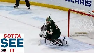 GOTTA SEE IT: Devan Dubnyk Bailed Out By Strap Of His Goalie Pad