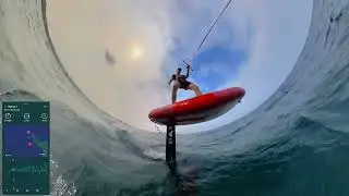 Wake Foiling Behind a Banka Boat. Best Way to Learn Wingfoiling Skills. GPS w/ Apple Watch Ultra