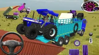 👇🙏part 296#india #3d #gaming  Tractors Loaded Inside Big Truck | : Heavy Loading Challenge in #truck