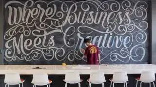 Hand Lettering 200 sq. ft. Chalkboard Time-Lapse | At Zion & Zion