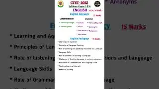 ctet syllabus| ctet syllabus 2025 | ctet 2025| #ctet|#ctetexam|#ctetsyllabus| CTET english syllabus