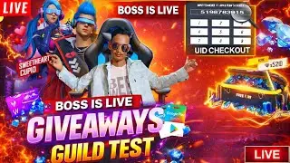 🔴Free Fire Live with BOSS IS LIVE🔥||FF ID Checkout || Guild Test ➕ Giveaway✊||#freefirelive#shorts