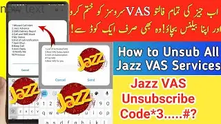 How to unsub Jazz Vas services | Jazz Vas services unsubscribe code | Startup tech