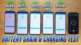 POCO X2 vs Note 9 Pro vs Note 8 Pro vs Realme 6 vs Galaxy M31 Battery DRAIN & CHARGING test!