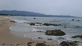 파도 소리,시즌 지나간 해수욕장  백사장 모퉁이(파도 소리 멍 때리기),명상,휠 링