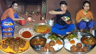 village style Soyabean Kofta Curry and Rice Making & eating in Nepali Village Kitchen