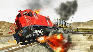 Overheated Brakes Freight Trains High-Speed Accidents ✅ BEAMNG.Drive STREAM