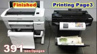 Speed comparison Epson SC T3000 vs HP DJ T520 Poster