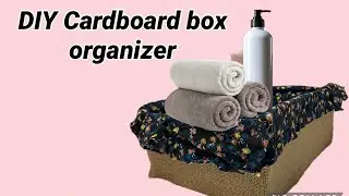 DIY cardboard box Burlap organizer