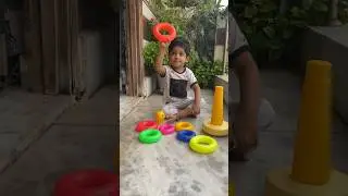 Learning colour name with stacking ring game #shorts #stackingrings