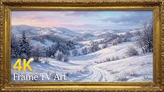 Open Winter Hills Landscape | Gold Frame TV Art Screensaver | 2 Hours