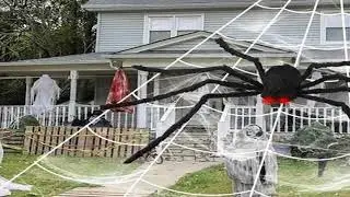 Giant Spider Huge Spider Web Halloween Decoration Props Haunted Indoor Outdoor Spooky Plush Large Ar