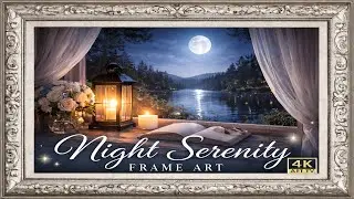 Moonlit Night Window 🌙 4K Frame Art for Deep Calm & Art TV