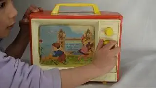 Vintage 1966 Fisher Price Toys Two Tune TV plays London Bridge and Row your boat