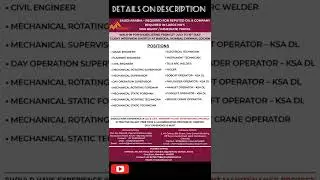 Oil and gas Jobs in Saudi Arabia 2022 - Large recruitment