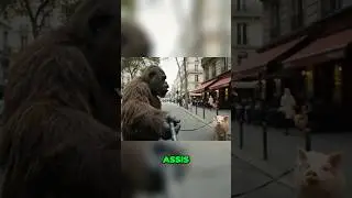 Un gorille prom&egrave;ne son cochon Roger et fait peur aux gens 🐖🤣 #ai