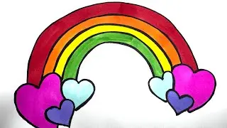 🌈Calm colouring time ~ Rainbow with clouds