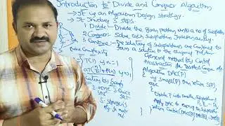 DAA in Telugu || Introduction to Divide and Conquer Algorithm | General Method | Control Abstraction