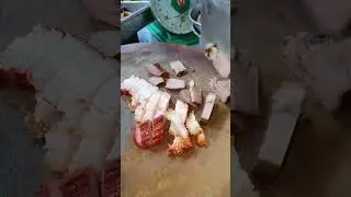 Street chopped meat, Cambodian street chopped meat stall