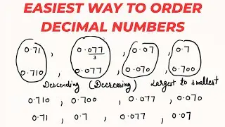 How to arrange decimals in increasing/ ascending and decraesing/descending order