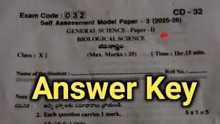 💯Ap 10th biological science self assessment model paper 3 answer key 2026|10th Fa3 biology answers 