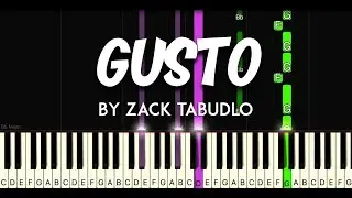 Gusto by Zack Tabudlo synthesia piano tutorial (SLOWED DOWN / MELLOW VERSION) + sheet music & lyrics