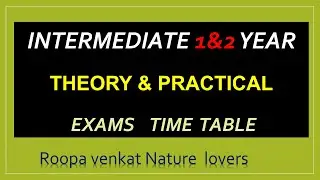 Intermediate 1& 2 year exams schedule / IPE 2022 / Inter exam dates / TS Inter exam time table 2022