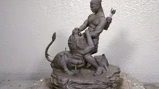 Man Vs lion  fight picture 