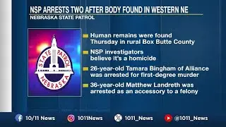 State Patrol makes two arrests after body found in western Nebraska