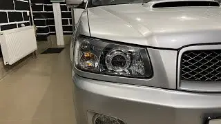 Subaru Forester sg дорест - тюнинг фар, установка диодных линз SRT Double Chip