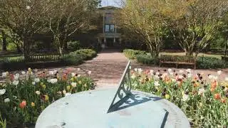 Serene Campus Scene: Sundial