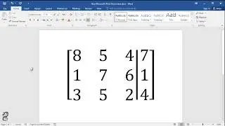 How to create an augmented matrix in Word