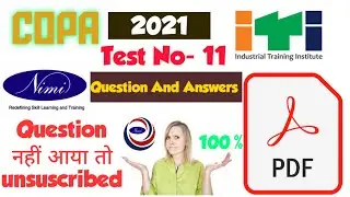 ITI COPA NiMi App Question & Answer 2021 || nimi mock test Question || Hindi PDF base ||Test 11