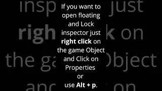 Tips 08 || Floating & Lock inspector in unity || Learn Unity || Game Developer Unity #shorts