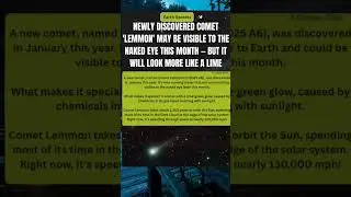 💫 Green comet Lemmon races toward Earth!#EarthSecrets #Comet #Space