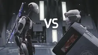 Star Wars Jedi Survivor:  Commando Droid VS Shield Trooper NPC Arena Battle