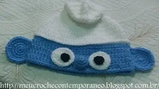 Gorro/Touca Smurfs   Tamanho de 7 a 11 Meses, parte 2