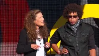 Jake Clemons and Gabi Zedlmayer present the HPLIFE Entrepreneurship Award