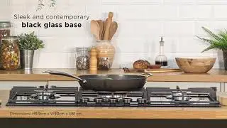 Russell Hobbs RH86GH702DS Black Glass 5 Burner Gas Hob
