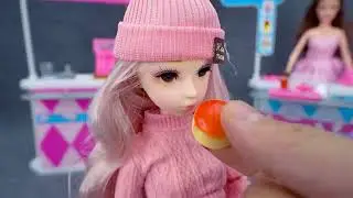 12 Minutes Satisfying Unboxing Cute Pink Barbie ice cream Store & Fast Food Play Set, Baby Slide Set