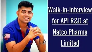 Walk in interview for API AR&D at Natco Pharma Limited