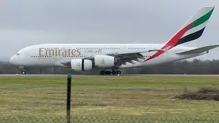 Emirates A380-800 Landing Runway 14 Zurich
