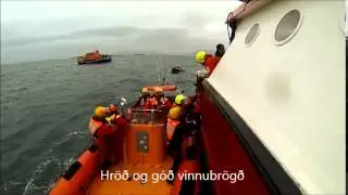Rescue drill with Icelandic coast guard and local rescue teams with Elding whale watching Reykjavik