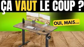 FEZIBO Bureau Assis-Debout &Eacute;lectrique 120&times;60 cm &ndash; Hauteur r&eacute;glable, pieds en T en acier, syst&egrave;me