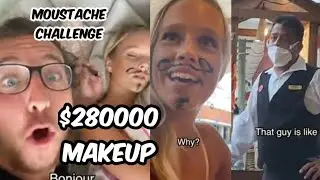 Girl with big Moustache ।। public reaction ।। Prank on girlfriend