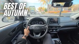 BEST OF AUTUMN 2025 | ASMR POV Drive | 2023 Hyundai Kona | Morning School Traffic [Special Week]