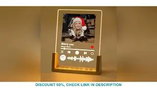 Personalized Acrylic Spotify Photo Plaque with LED Night Light Unique Custom Music Gift for Birthday