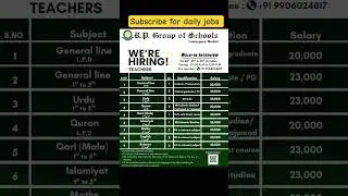 Teachers Wanted! R.P. Group of Schools Hiring | Jobs in Jammu & Kashmir #shorts #RPSCHOOL #JOBS #jk